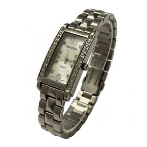 Cote d'Azur Silver Tone‎ Rhinestone Bezel Quartz Japan Movt Women's  Tank Watch